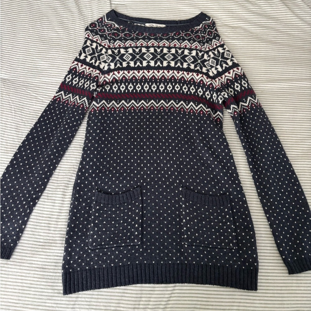Fat Face Navy and White Fair Isle Sweater